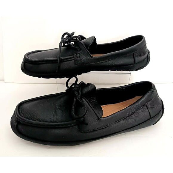 UGG Australia Marlowe Men's Moccasin Loafer Black Pebbled Leather 1005240 Sz 9 - Picture 2 of 7